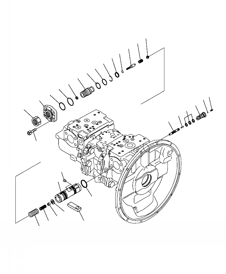 Схема запчастей Komatsu PC450LC-8 - H-A ОСНОВН. НАСОС (/) ГИДРАВЛИКА