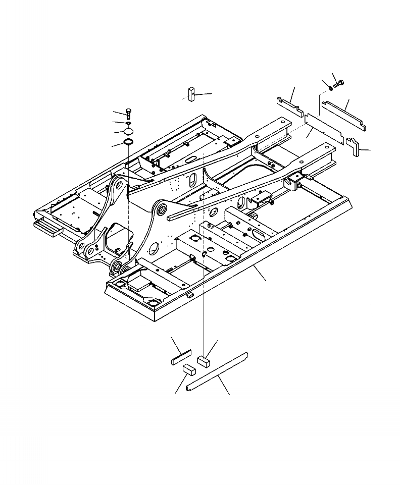Схема запчастей Komatsu PC450LC-8 - J-A ОСНОВНАЯ РАМА С ЗАЩИТА НИЖНЕЙ ЧАСТИ (/) ОСНОВНАЯ РАМА И ЕЕ ЧАСТИ