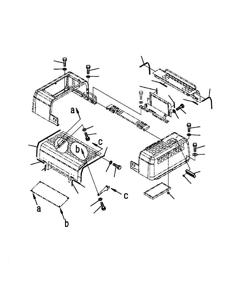 Схема запчастей Komatsu PC450LC-8 - M-7A КАПОТ ДЛЯ ПРОТИВОВЕС REMOVER (/) ЧАСТИ КОРПУСА
