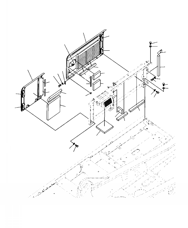 Схема запчастей Komatsu PC450LC-8 - M-A КАБИНА ПРАВ. ДВЕРЬ (/) ЧАСТИ КОРПУСА