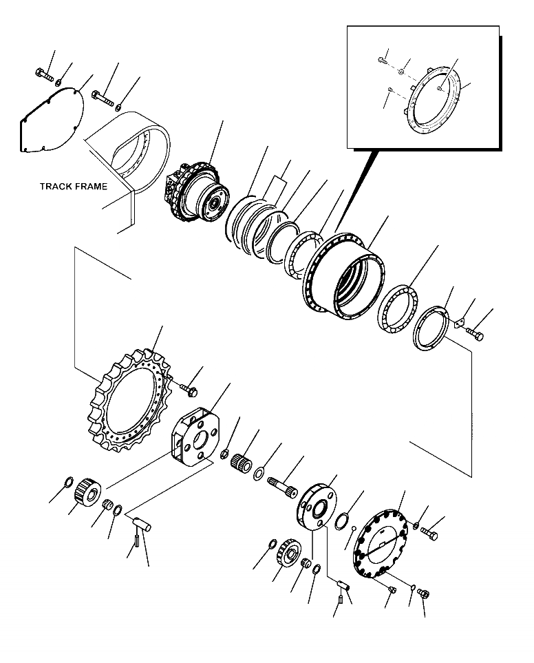 Схема запчастей Komatsu PC450LC-8 - P-A КОНЕЧНАЯ ПЕРЕДАЧА НИЖНЯЯ ГИДРОЛИНИЯ И ЛИНИЯ ХОДА