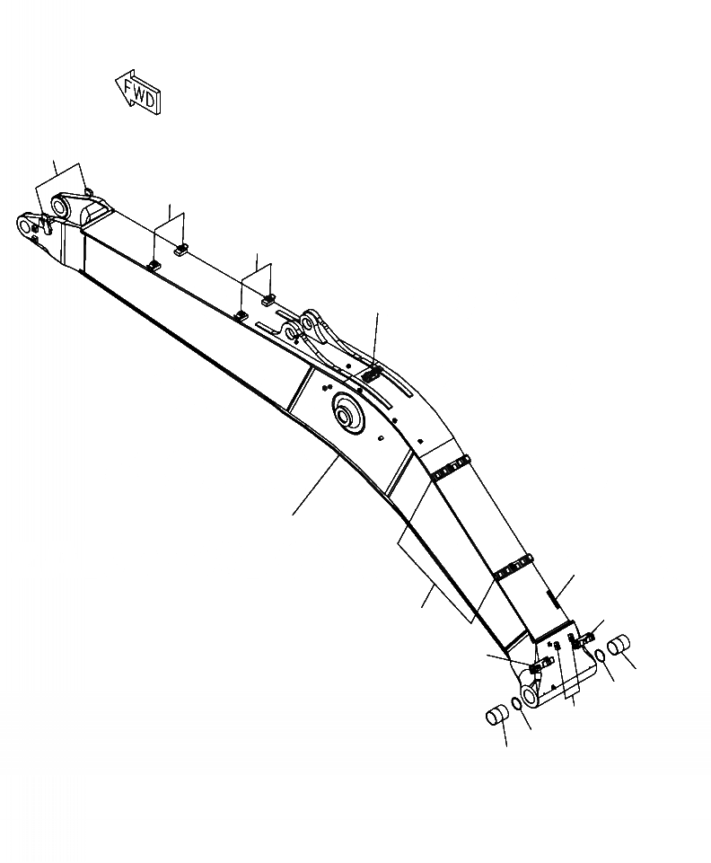 Схема запчастей Komatsu PC450LC-8 - T-A СТРЕЛА 7. M РАБОЧЕЕ ОБОРУДОВАНИЕ