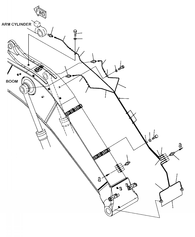 Схема запчастей Komatsu PC450LC-8 - T-A СТРЕЛА СИСТЕМА СМАЗКИ РАБОЧЕЕ ОБОРУДОВАНИЕ