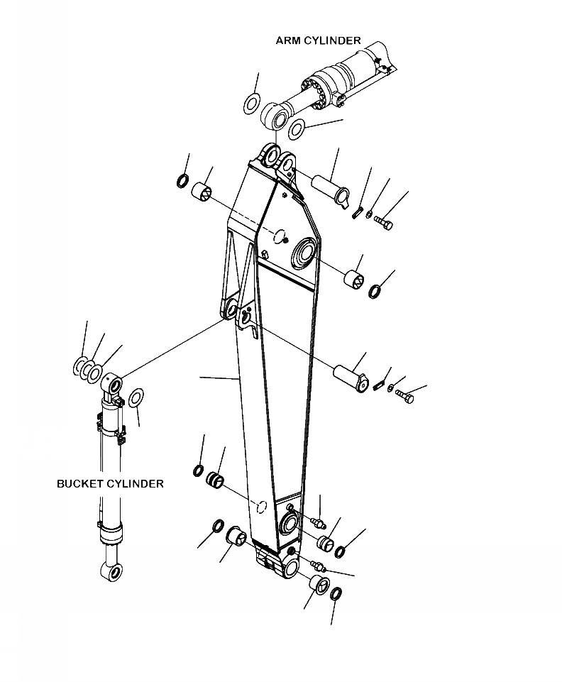 Схема запчастей Komatsu PC450LC-8 - T-A РУКОЯТЬ . M УСИЛ. РАБОЧЕЕ ОБОРУДОВАНИЕ