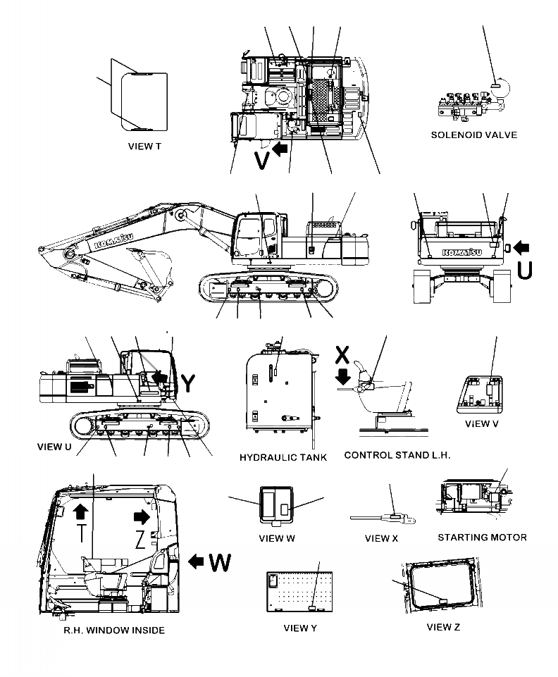 Схема запчастей Komatsu PC450LC-8 - U-A ТАБЛИЧКИ ИСПАНИЯ МАРКИРОВКА