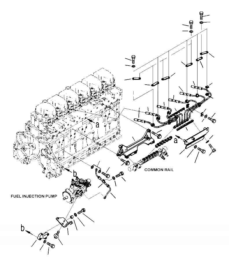 Схема запчастей Komatsu PC490LC-10 - A- ТОПЛИВН. ТРУБКИ ВПРЫСКА И КРЕПЛЕНИЕ ДВИГАТЕЛЬ