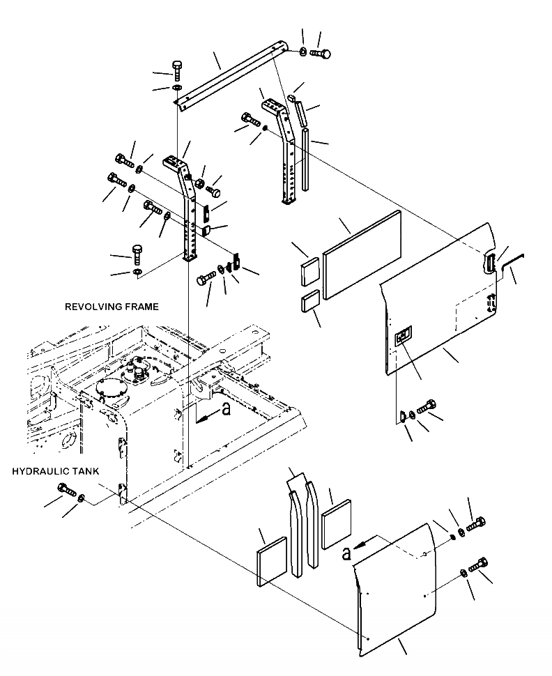 Схема запчастей Komatsu PC490LC-10 - M-A ЛЕВ. COVER ЧАСТИ КОРПУСА И КРЫШКИ