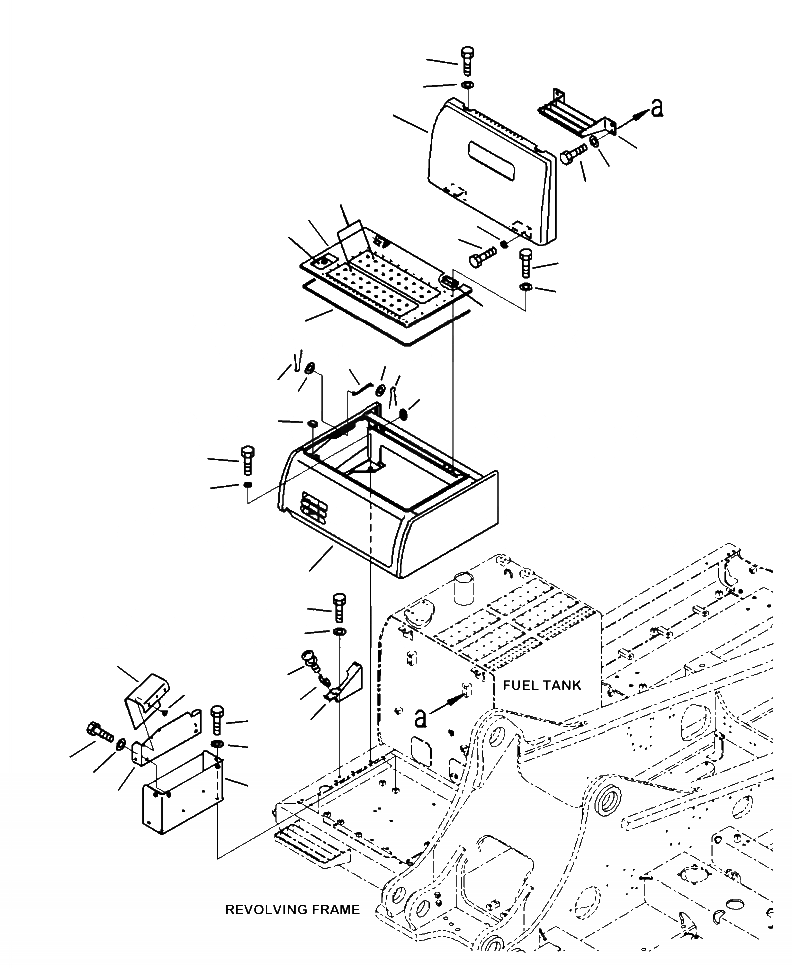 Схема запчастей Komatsu PC490LC-10 - M-A АККУМУЛЯТОРН. ОТСЕК ЧАСТИ КОРПУСА И КРЫШКИ