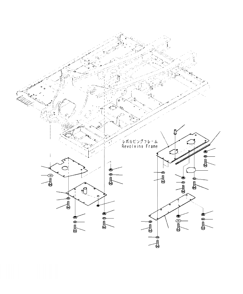 Схема запчастей Komatsu PC490LC-10 - M8- НИЖН. КРЫШКА, ПРАВ. УСИЛ.ENED ТИП ЧАСТИ КОРПУСА И КРЫШКИ