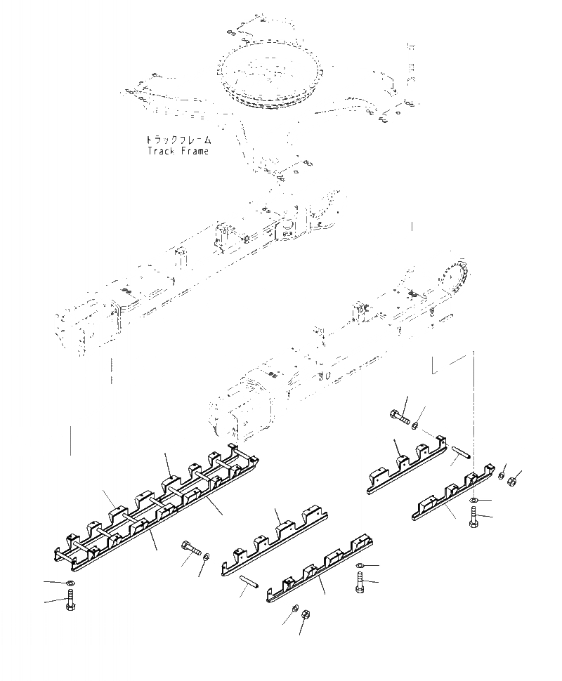Схема запчастей Komatsu PC490LC-10 - R- ЗАЩИТА ОПОРНЫХ КАТКОВ ПОЛН. LENGTH НИЖН.CARRIAGE