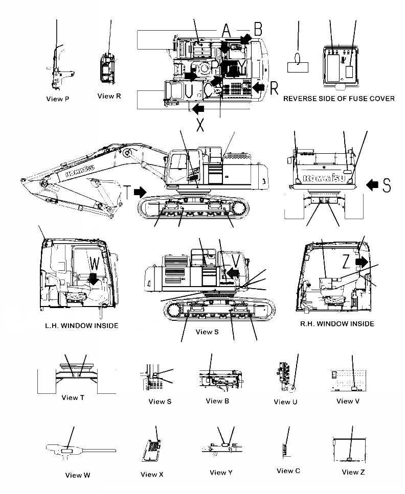 Схема запчастей Komatsu PC490LC-10 - U-A ТАБЛИЧКИ МАРКИРОВКА