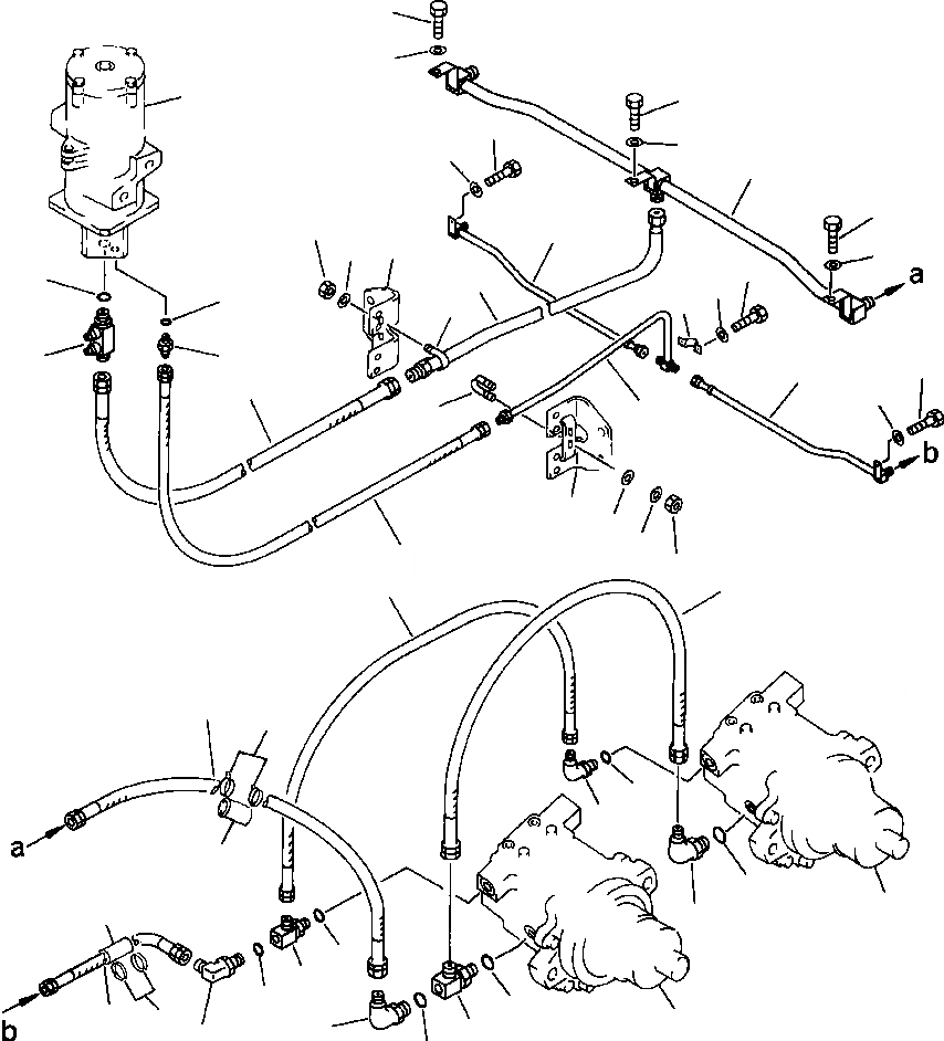Схема запчастей Komatsu PC650-3 & PC650LC-3 - ГИДРОЛИНИЯ ХОДА- ПОВОРОТНОЕ СОЕДИНЕНИЕ - МОТОР PC- ХОД И НИЖН.CARRIAGE