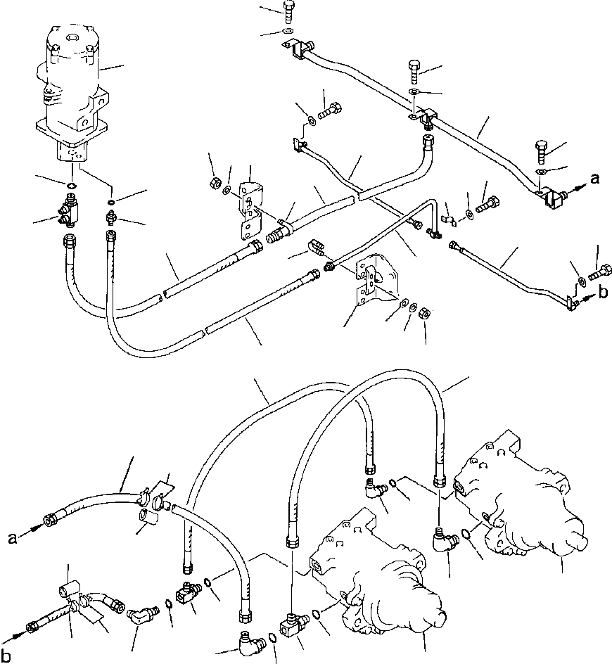 Схема запчастей Komatsu PC650-3 & PC650LC-3 - ГИДРОЛИНИЯ ХОДА- ПОВОРОТНОЕ СОЕДИНЕНИЕ - МОТОР PCLC- ХОД И НИЖН.CARRIAGE