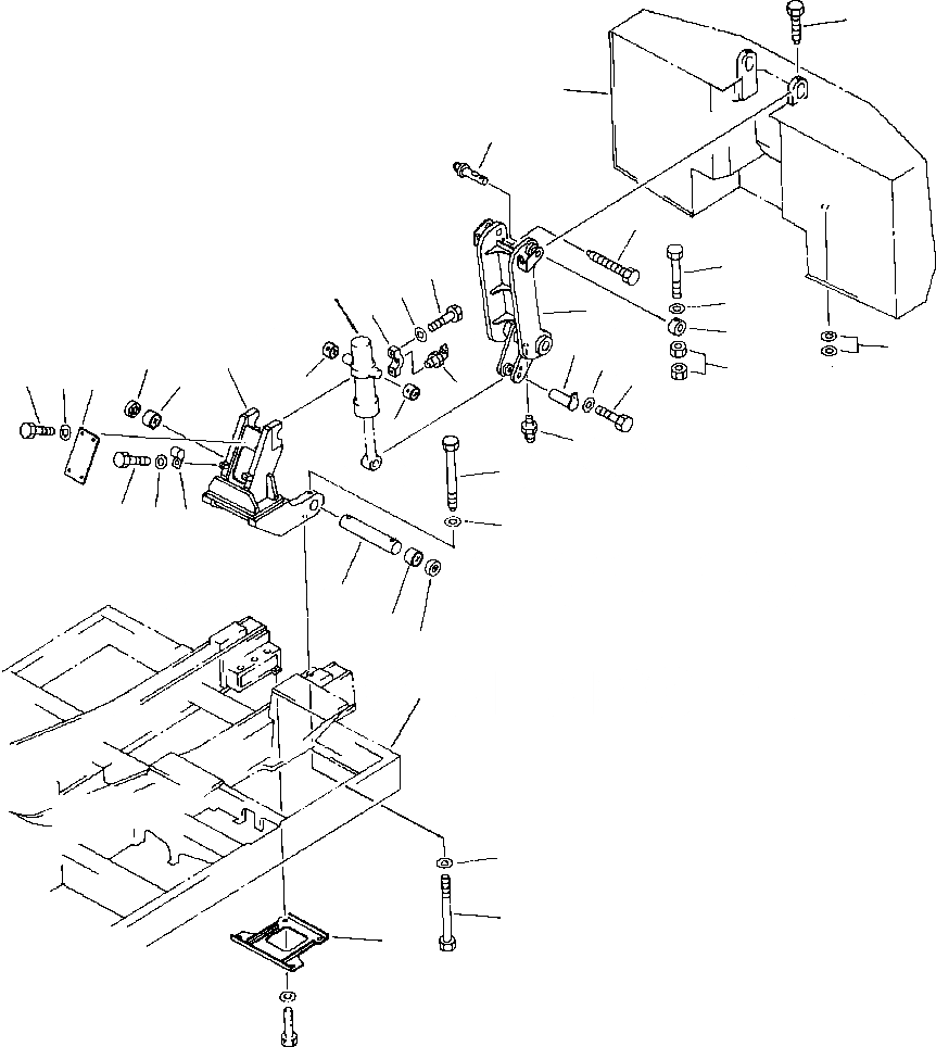 Схема запчастей Komatsu PC650-3 & PC650LC-3 - СЪЕМ ПРОТИВОВЕСА СИСТЕМА УПРАВЛЕНИЯ И ОСНОВНАЯ РАМА