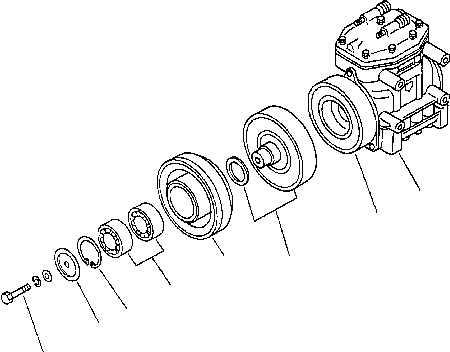 Схема запчастей Komatsu PC650-3 & PC650LC-3 - КОНДИЦ. ВОЗДУХА КОМПРЕССОР ЧАСТИ КОРПУСА