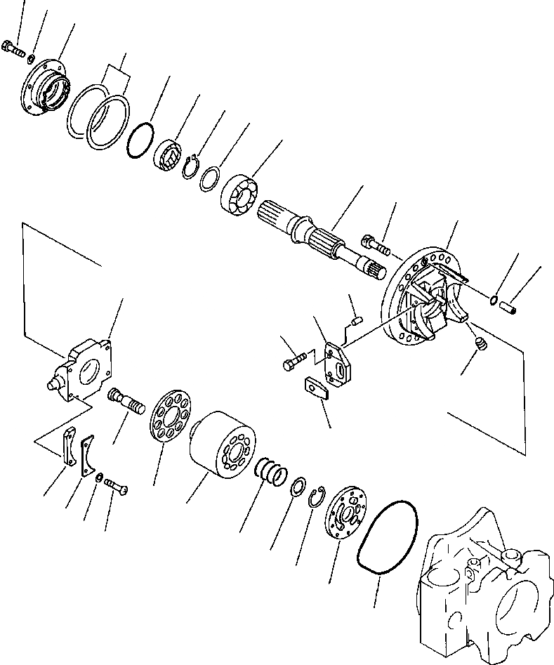 Схема запчастей Komatsu PC650-3 & PC650LC-3 - ГИДР. НАСОС. NO. ПЕРЕДН. CRADLE УПРАВЛ-Е РАБОЧИМ ОБОРУДОВАНИЕМ