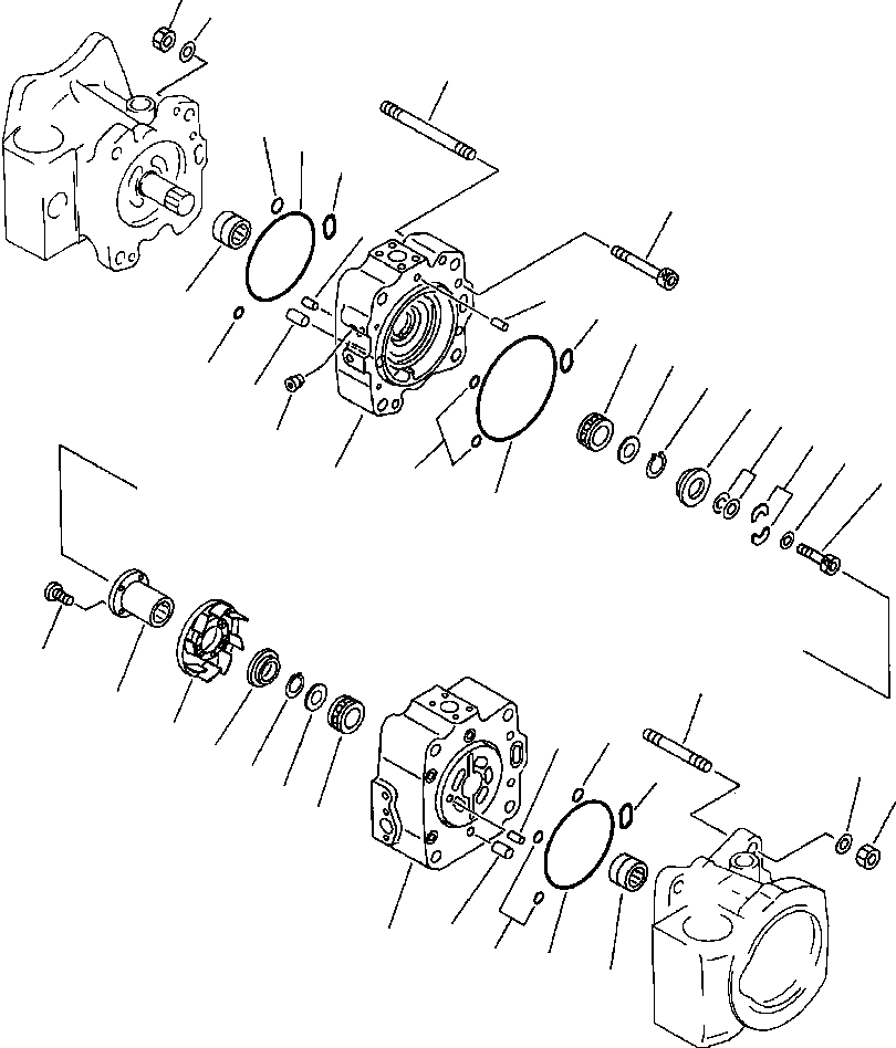 Схема запчастей Komatsu PC650-3 & PC650LC-3 - ГИДР. НАСОС. NO. END КРЫШКАS УПРАВЛ-Е РАБОЧИМ ОБОРУДОВАНИЕМ