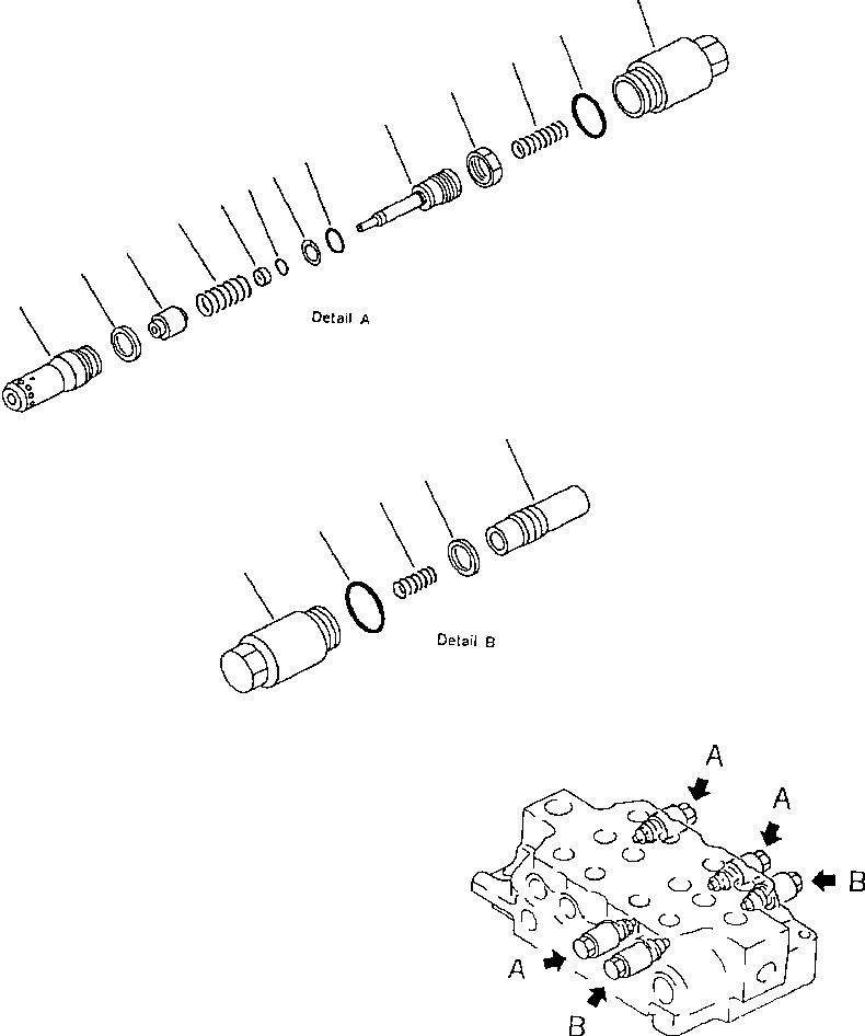 Схема запчастей Komatsu PC650-3 & PC650LC-3 - УПРАВЛЯЮЩ. КЛАПАН - ПРАВ. КОНТУР РАЗГРУЗ. КЛАПАНS УПРАВЛ-Е РАБОЧИМ ОБОРУДОВАНИЕМ