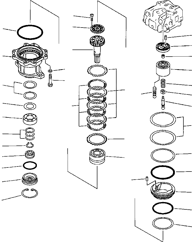 Схема запчастей Komatsu PC650-3 & PC650LC-3 - МОТОР ПОВОРОТА УПРАВЛ-Е РАБОЧИМ ОБОРУДОВАНИЕМ