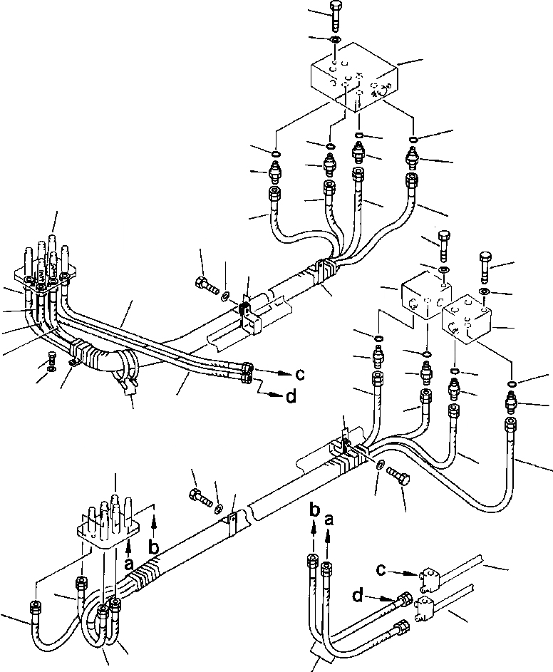 Схема запчастей Komatsu PC650-3 & PC650LC-3 - КОРПУС - КОНТРОЛЬНЫЙ КЛАПАНТРУБЫ УПРАВЛ-Е РАБОЧИМ ОБОРУДОВАНИЕМ