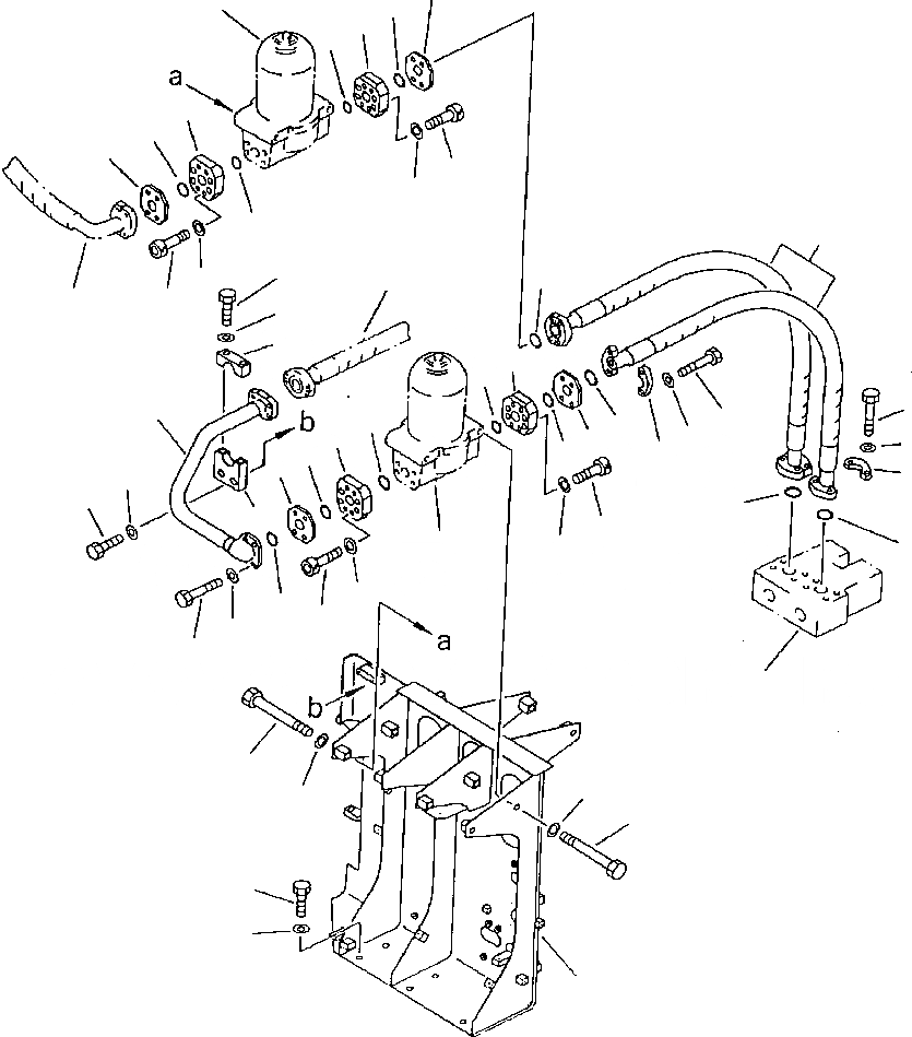 Схема запчастей Komatsu PC650-3 & PC650LC-3 - ИЗ НАСОСА В КЛАПАН ТРУБЫ УПРАВЛ-Е РАБОЧИМ ОБОРУДОВАНИЕМ