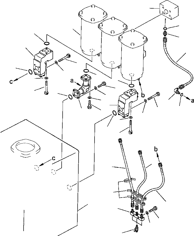 Схема запчастей Komatsu PC650-3 & PC650LC-3 - ФИЛЬТР. ДРЕНАЖН. ТРУБЫ УПРАВЛ-Е РАБОЧИМ ОБОРУДОВАНИЕМ