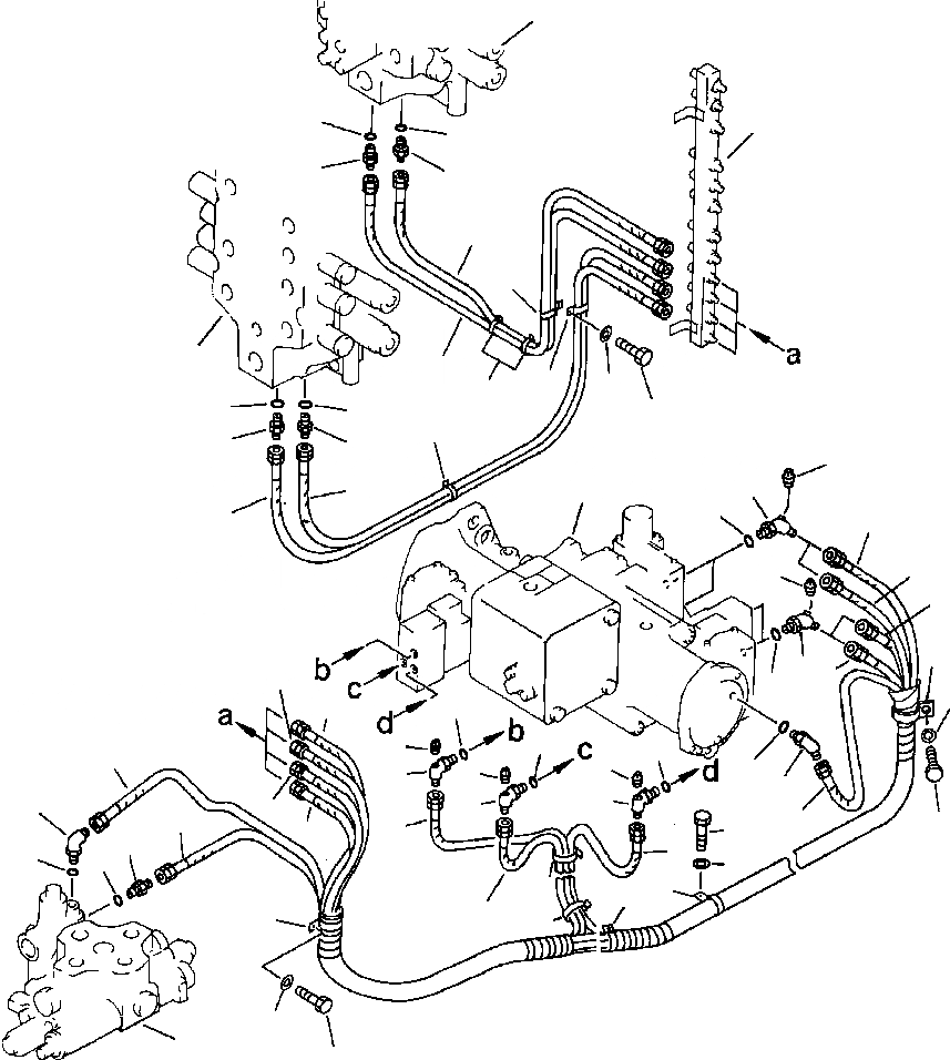 Схема запчастей Komatsu PC650-3 & PC650LC-3 - OLSS ТРУБЫ УПРАВЛ-Е РАБОЧИМ ОБОРУДОВАНИЕМ