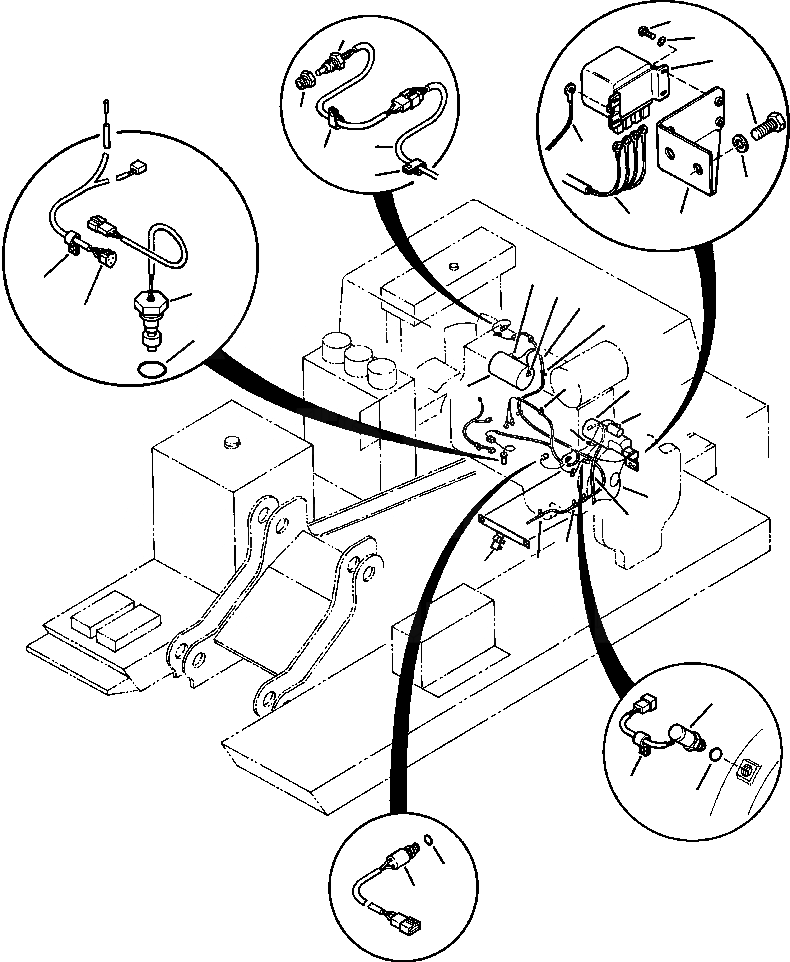 Схема запчастей Komatsu PC650-5 & PC650LC-5 - ЭЛЕКТРИКА Э/ПРОВОДКА ДВИГАТЕЛЯ заводской номер THRU ЭЛЕКТРИКА