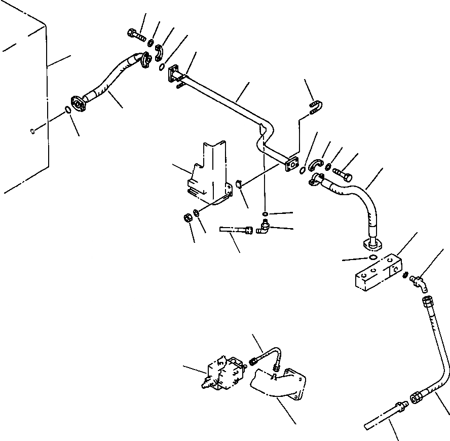 Схема запчастей Komatsu PC650-5 & PC650LC-5 - БЛОК - БАК ДРЕНАЖН. ТРУБЫ ГИДРАВЛИКА