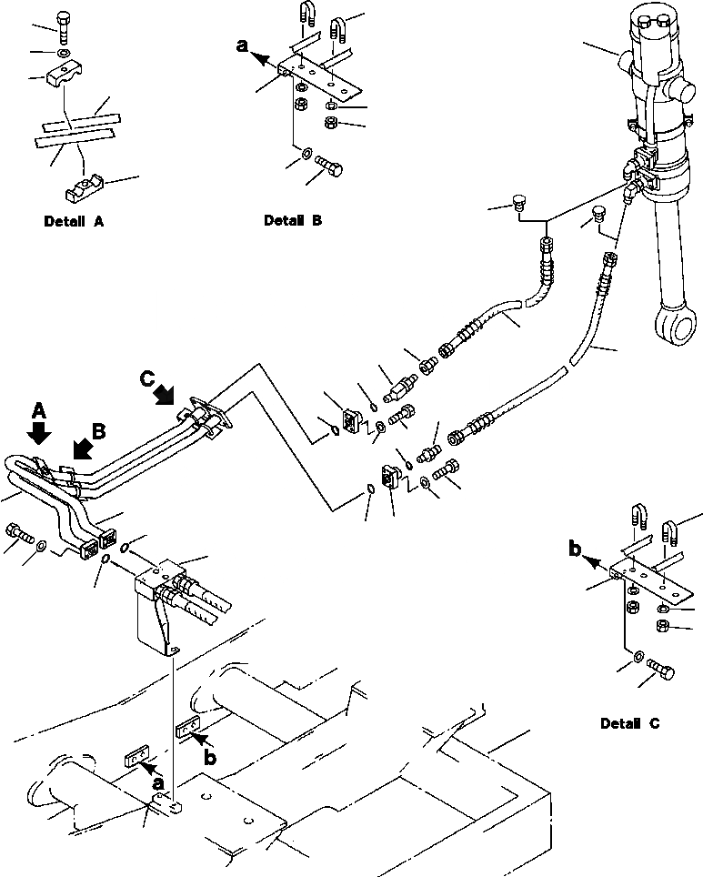 Схема запчастей Komatsu PC650-5 & PC650LC-5 - СЪЕМ ПРОТИВОВЕСА ТРУБЫ УПРАВЛЯЮЩ. КЛАПАН - ЦИЛИНДР ГИДРАВЛИКА