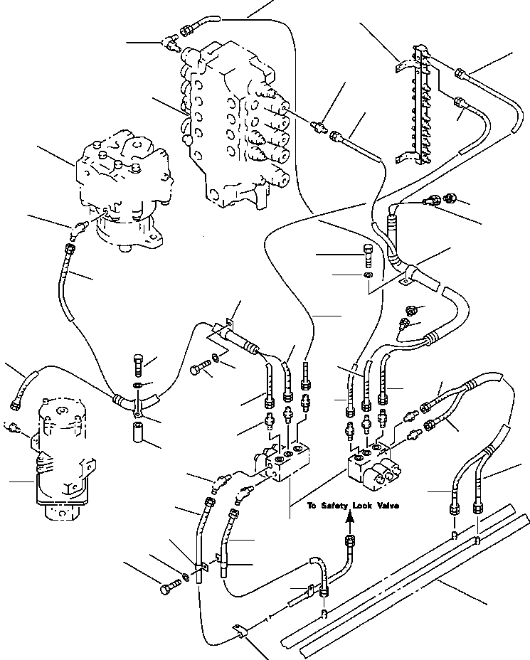 Схема запчастей Komatsu PC650-5 & PC650LC-5 - СОЛЕНОИДНЫЙ КЛАПАН ТРУБЫ ПРЯМАЯ ЛОПАТА ГИДРАВЛИКА