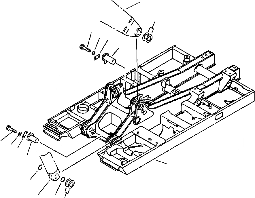 Схема запчастей Komatsu PC650-5 & PC650LC-5 - СТРЕЛА НИЖН. ПАЛЕЦ ОСНОВНАЯ РАМА И ЕЕ ЧАСТИ