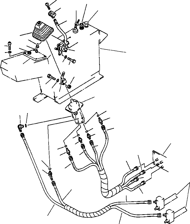 Схема запчастей Komatsu PC650-5 & PC650LC-5 - ПРАВ. УПРАВЛ-Е СТОЙКА P.P.C. ТРУБЫ С -STAGE SELECTOR MODE OLSS И БЕЗ РАДИО КАБИНА ОПЕРАТОРА И СИСТЕМА УПРАВЛЕНИЯ