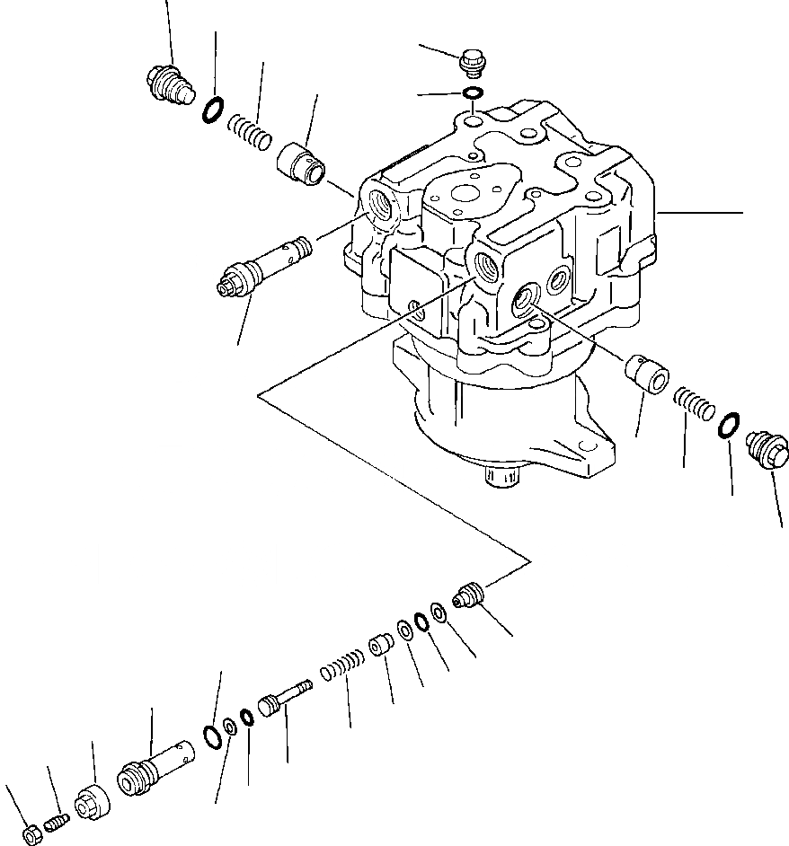 Схема запчастей Komatsu PC650-5 & PC650LC-5 - МОТОР ПОВОРОТА РАЗГРУЗ. КЛАПАН ПОВОРОТН. КРУГ И КОМПОНЕНТЫ