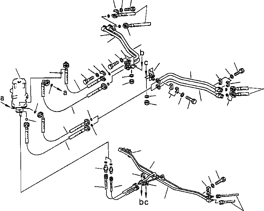 Схема запчастей Komatsu PC650-5 & PC650LC-5 - ГИДРОЛИНИЯ ХОДАЦЕНТР. РАМА НИЖНЯЯ ГИДРОЛИНИЯ И ЛИНИЯ ХОДА