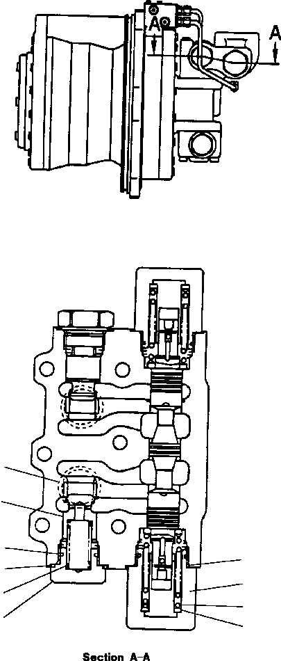 Схема запчастей Komatsu PC650-5 & PC650LC-5 - МОТОР ХОДА ТОРМОЗНОЙ КЛАПАН ASSEMBLY НИЖНЯЯ ГИДРОЛИНИЯ И ЛИНИЯ ХОДА