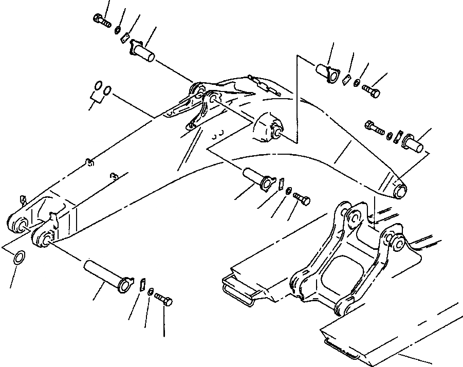 Схема запчастей Komatsu PC650-5 & PC650LC-5 - СТРЕЛА ПАЛЕЦS РАБОЧЕЕ ОБОРУДОВАНИЕ