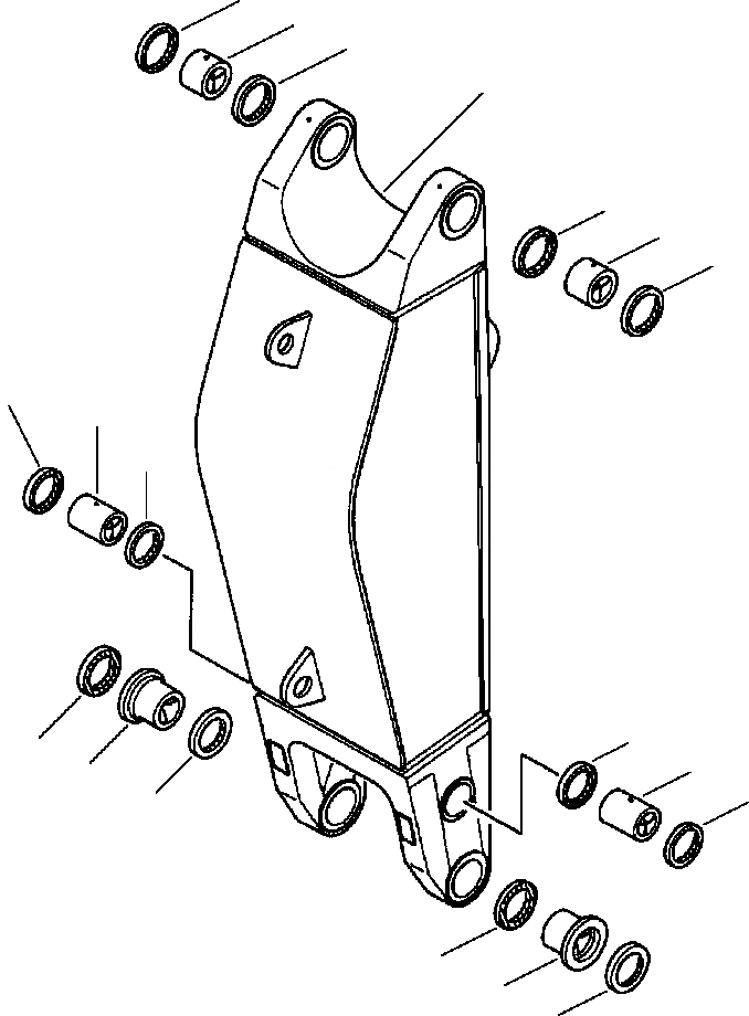 Схема запчастей Komatsu PC650-5 & PC650LC-5 - РУКОЯТЬ ПРЯМАЯ ЛОПАТА РАБОЧЕЕ ОБОРУДОВАНИЕ