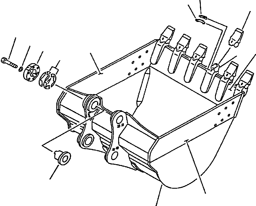 Схема запчастей Komatsu PC650-5 & PC650LC-5 - .M КОВШ - 9MM ШИР. ВЕРТИКАЛЬН. ПАЛЕЦ TEETH РАБОЧЕЕ ОБОРУДОВАНИЕ