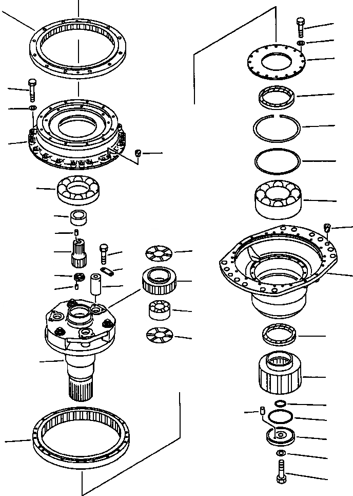 Схема запчастей Komatsu PC650-5 & PC650LC-5 - МЕХАНИЗМ ПОВОРОТА РЕМ. КОМПЛЕКТЫ