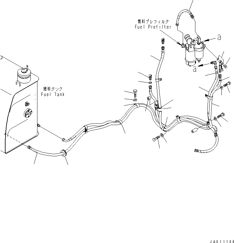 Схема запчастей Komatsu PC70-8 - ТОПЛИВОПРОВОД. (ВСАСЫВ. ТРУБЫ) ТОПЛИВН. БАК. AND КОМПОНЕНТЫ
