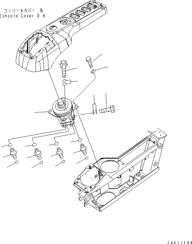 Схема запчастей Komatsu PC70-8 - КАБИНА (ПОЛ) (P.P.C. КЛАПАН¤ ПРАВ.) КАБИНА ОПЕРАТОРА И СИСТЕМА УПРАВЛЕНИЯ