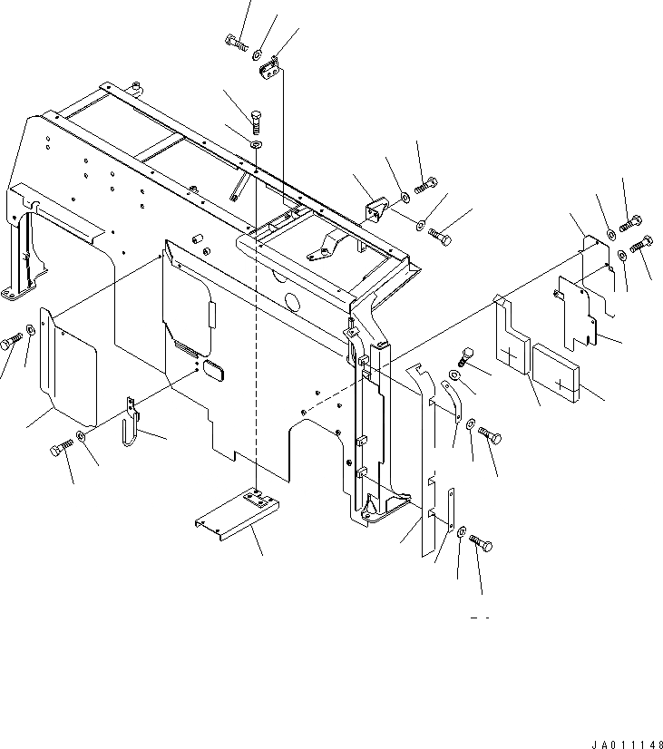 Схема запчастей Komatsu PC70-8 - ПЕРЕГОРОДКА. (COVER) (ДЛЯ ISO VISIBILITY) ЧАСТИ КОРПУСА