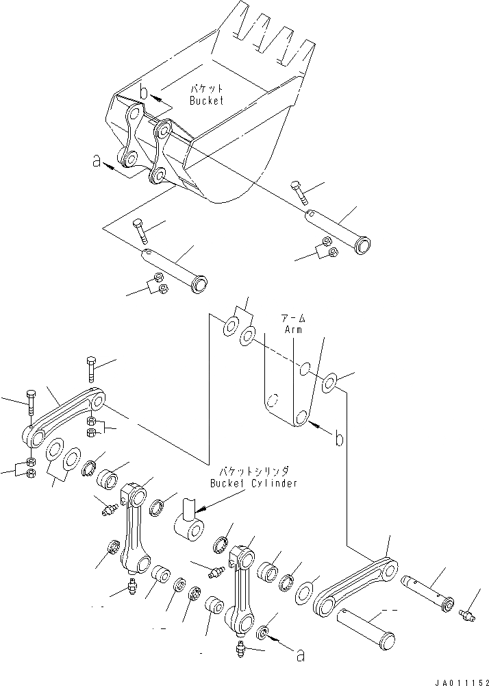 Схема запчастей Komatsu PC70-8 - СОЕДИНЕНИЕ КОВША РАБОЧЕЕ ОБОРУДОВАНИЕ