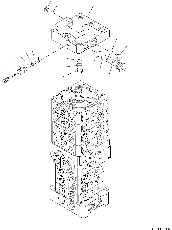 Схема запчастей Komatsu PC70-8 - ОСНОВН. КЛАПАН (7-КЛАПАН) (/8) (НАВЕСН. ОБОРУД И БЕЗ ОТВАЛ) ОСНОВН. КОМПОНЕНТЫ И РЕМКОМПЛЕКТЫ