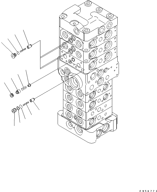 Схема запчастей Komatsu PC70-8 - ОСНОВН. КЛАПАН (7-КЛАПАН) (/8) (С ОТВАЛ) ОСНОВН. КОМПОНЕНТЫ И РЕМКОМПЛЕКТЫ