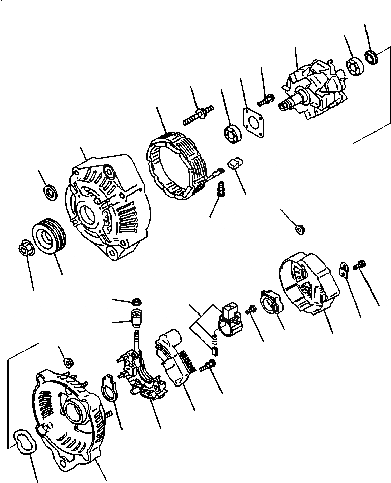 Схема запчастей Komatsu PC88MR-8 - AEE- ГЕНЕРАТОР  AMP ДВИГАТЕЛЬ