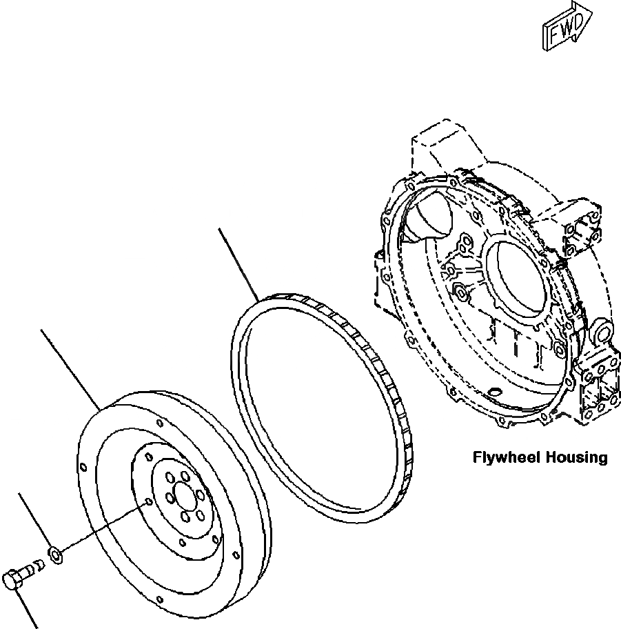 Схема запчастей Komatsu PC88MR-8 - AFW- МАХОВИК И КРЕПЛЕНИЕ ДВИГАТЕЛЬ