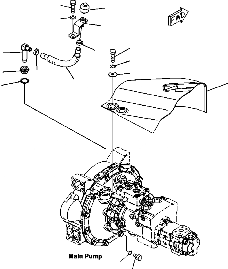 Схема запчастей Komatsu PC88MR-8 - B- ОСНОВН. НАСОС САПУН КОМПОНЕНТЫ ДВИГАТЕЛЯ