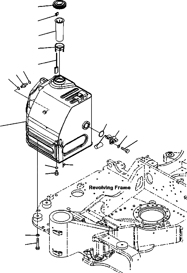 Схема запчастей Komatsu PC88MR-8 - D- ТОПЛИВН. БАК. СТАНДАРТН. ТОПЛИВН. БАК. AND КОМПОНЕНТЫ